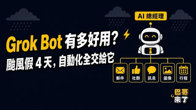 Grok Bot 有多好用？颱風假 4 天，我把自動化全交給它